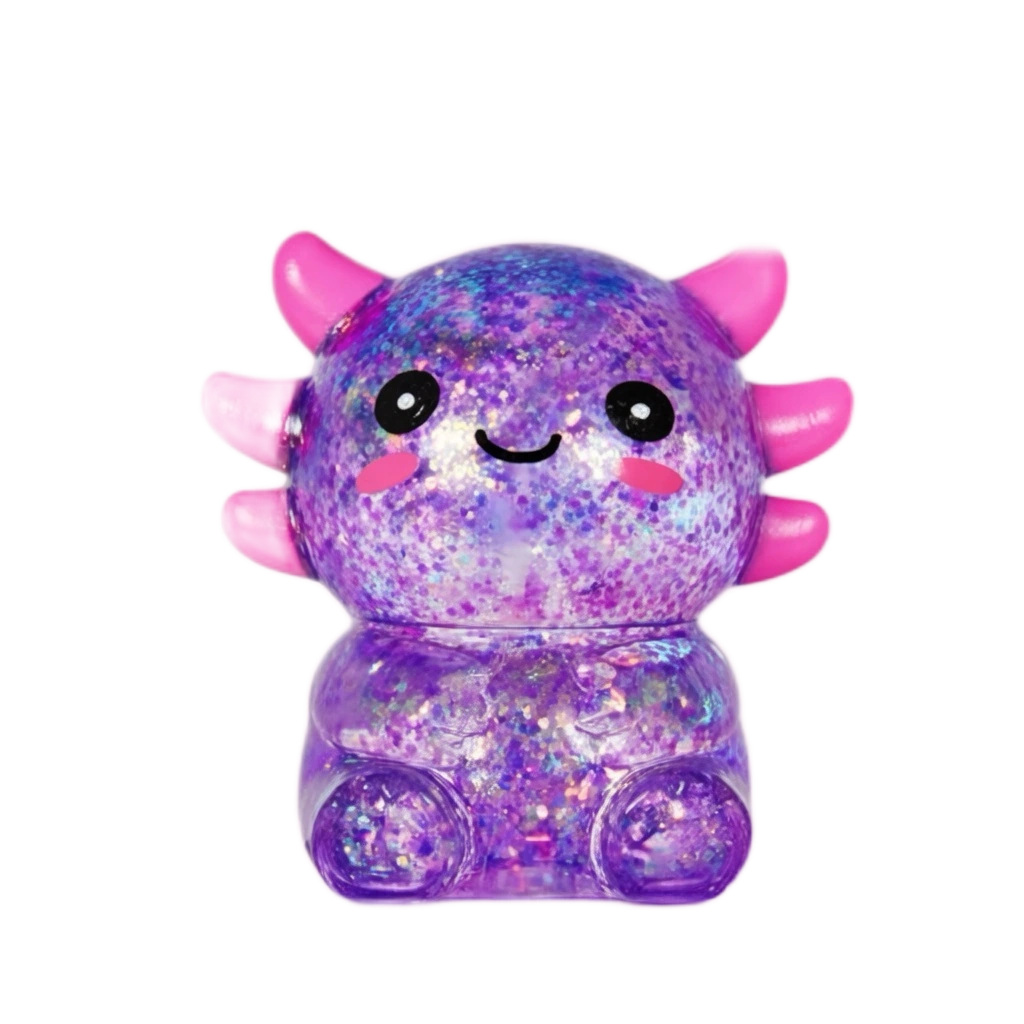 Seated Axolotl Squishy, Cute Slow-Rising Squeeze