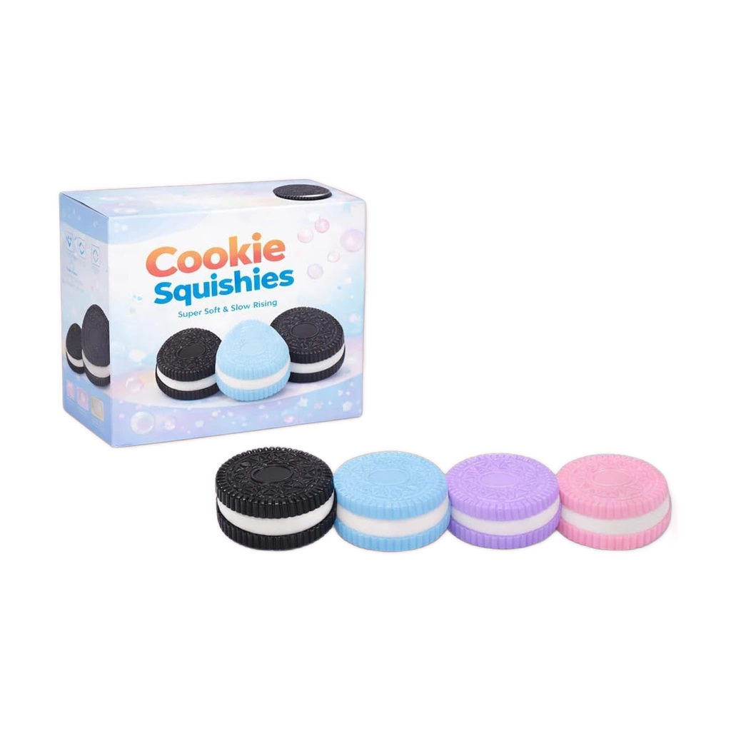 Slow Rising Cookie Squishy 4 Pack Soft Sandwich Toys