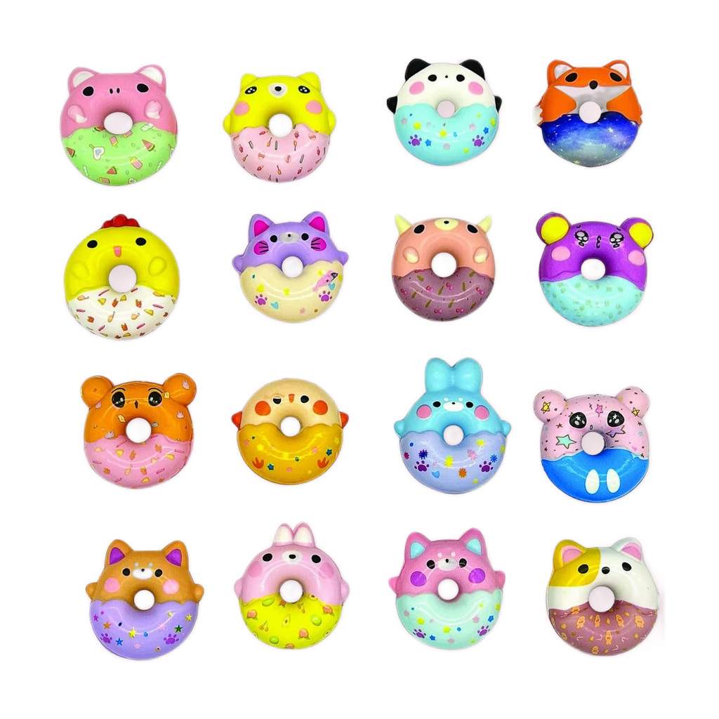 Slow Rising Donut Squishy Critters, Big Bag of 32