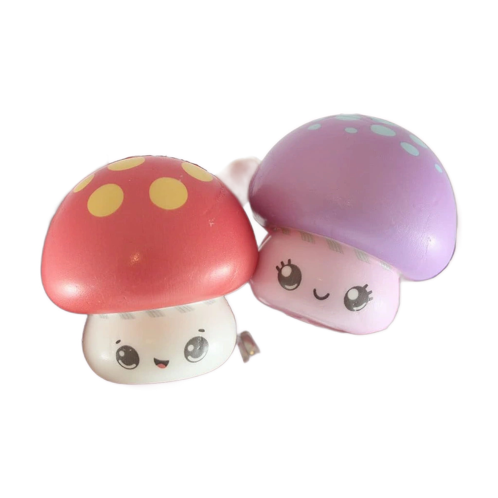 Slow Rising Mushroom Squishy 2-Pack Memory Foam Squeeze Toys