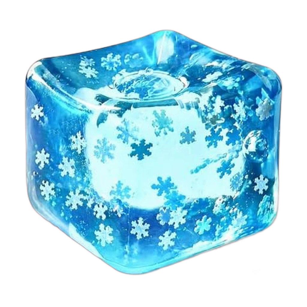 Ice Cube Squishy – Snowflake Jelly Cube Sensory Stress Toy