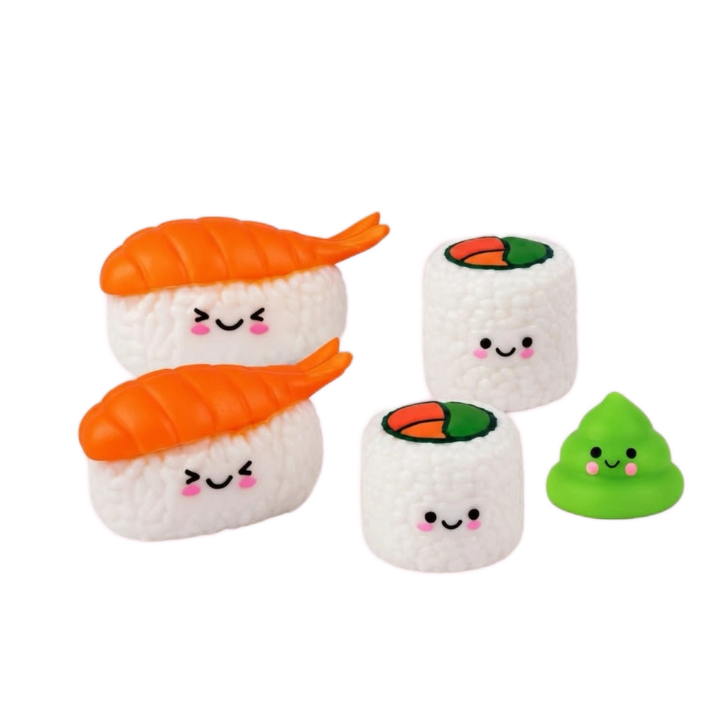 Sushi Squishy Set Squeezable Fidget Tray for Kids and Adults