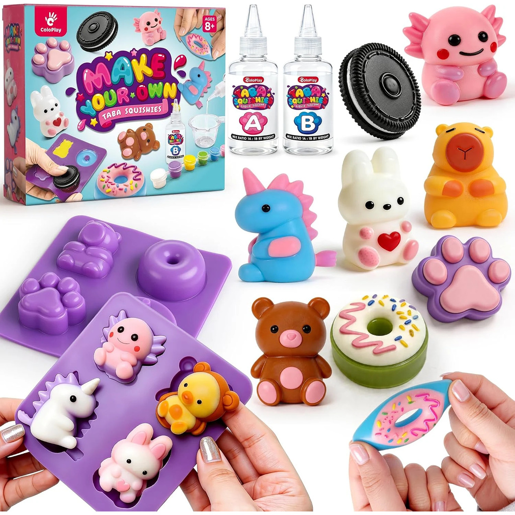 Silicone Squishy Making Kit — Liquid Silicone with 8 Molds