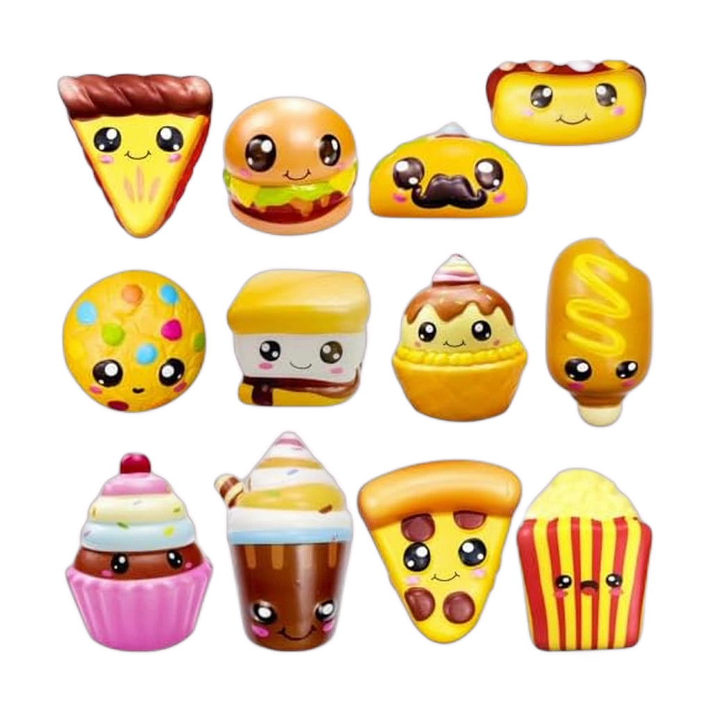 Taco Squishy Party Pack, 12 Fast Food Slow Rise Squeeze Toys