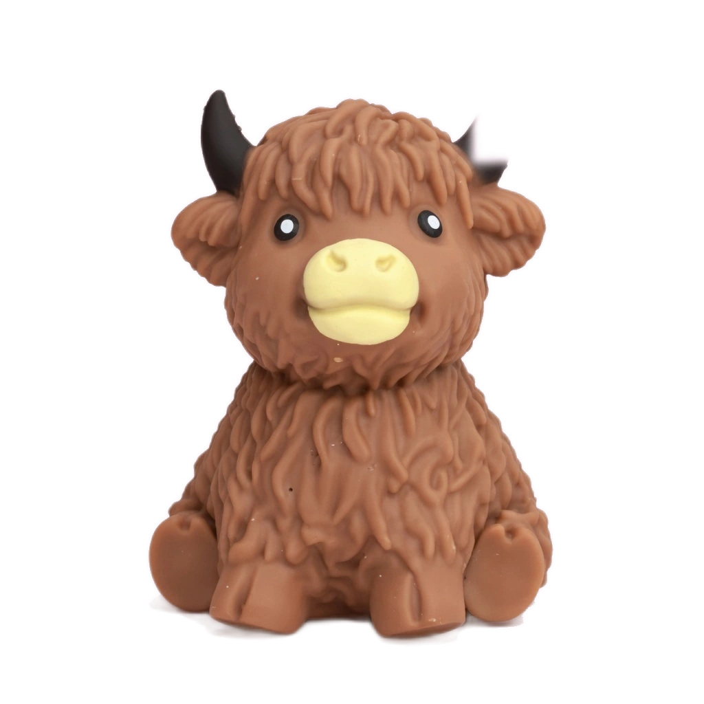 Tan Highland Cow Squishy Soft Squeeze Fidget Toy