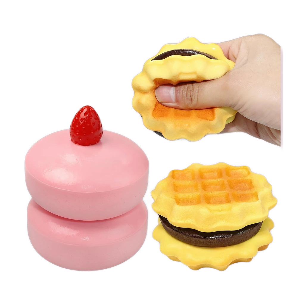 Waffle Cake Squishy Soft Squeeze Stress Relief Duo