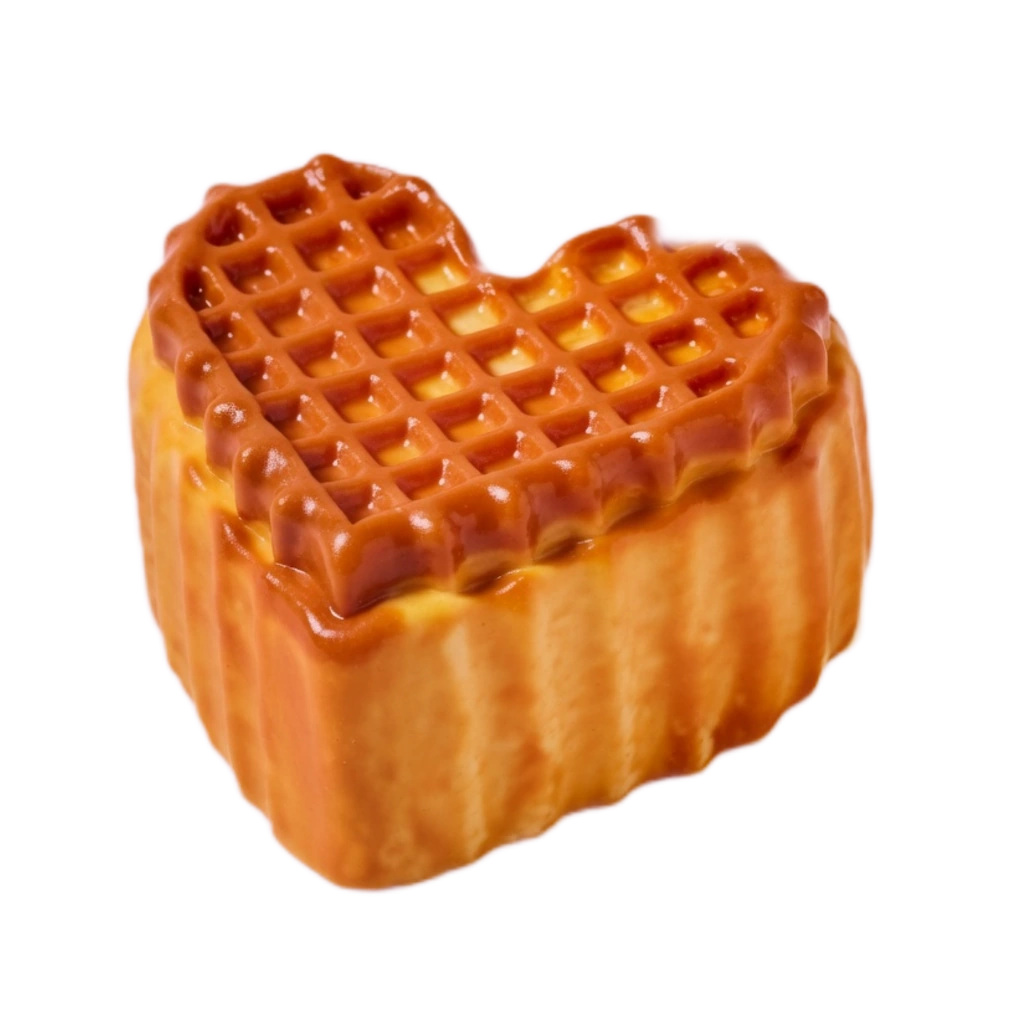 Waffle Heart Squishy, Sticky Food Squeeze Fidget Toy