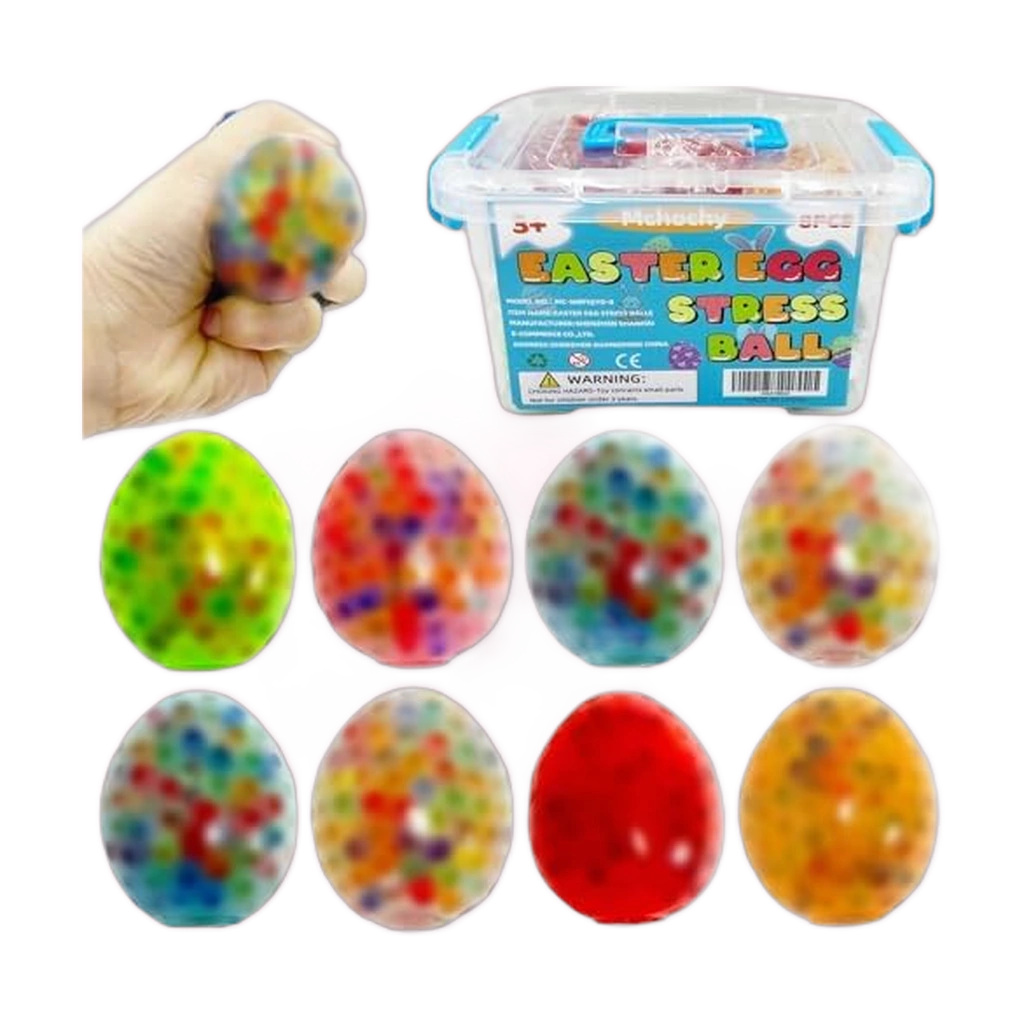 Water Bead Egg Squishy 8 Pack, Squishy Stress Ball Set