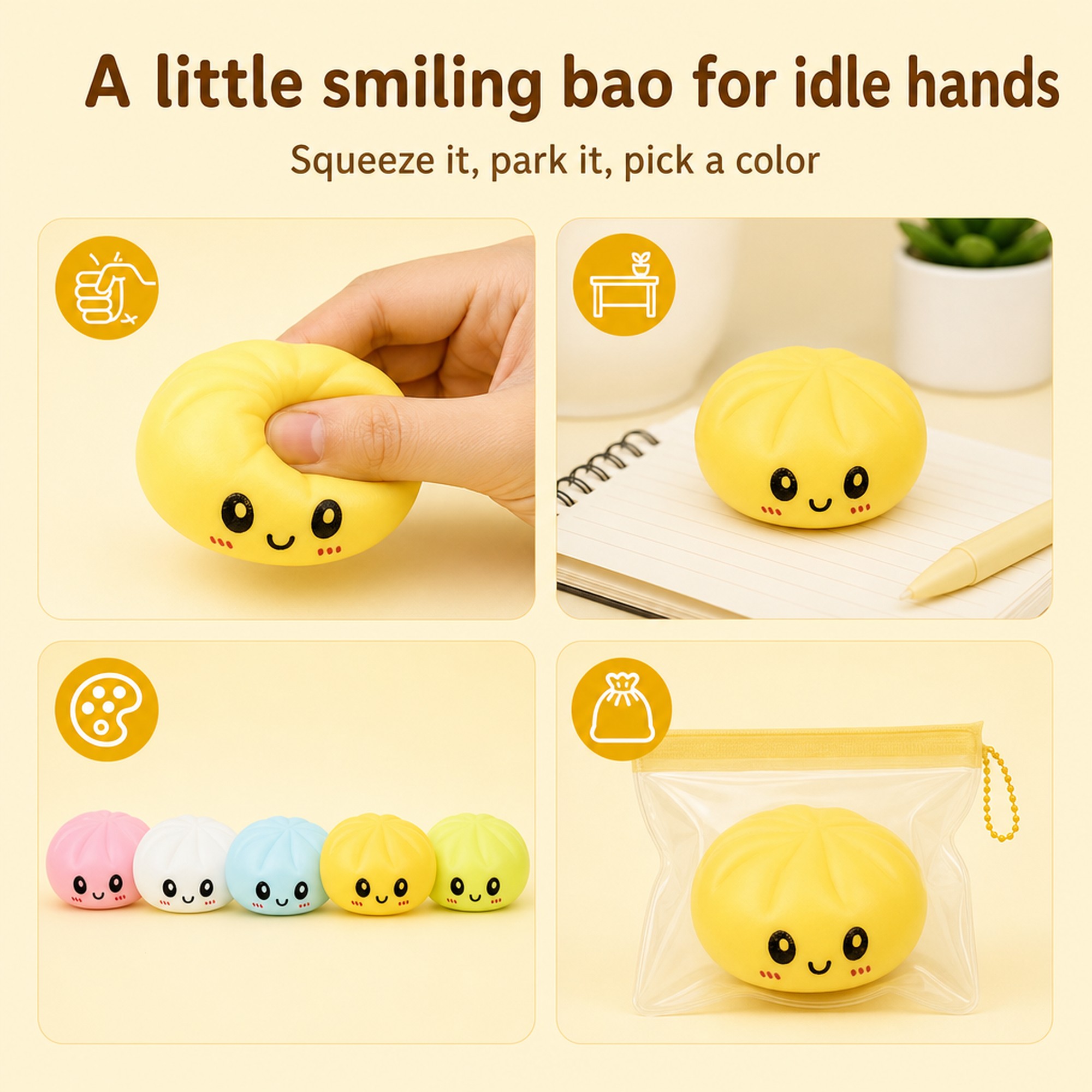 Yellow Bao Squishy use occasions