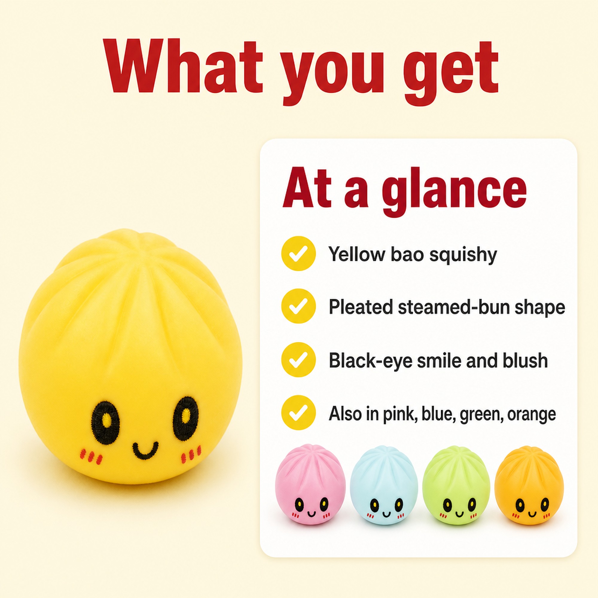 Yellow Bao Squishy at a glance